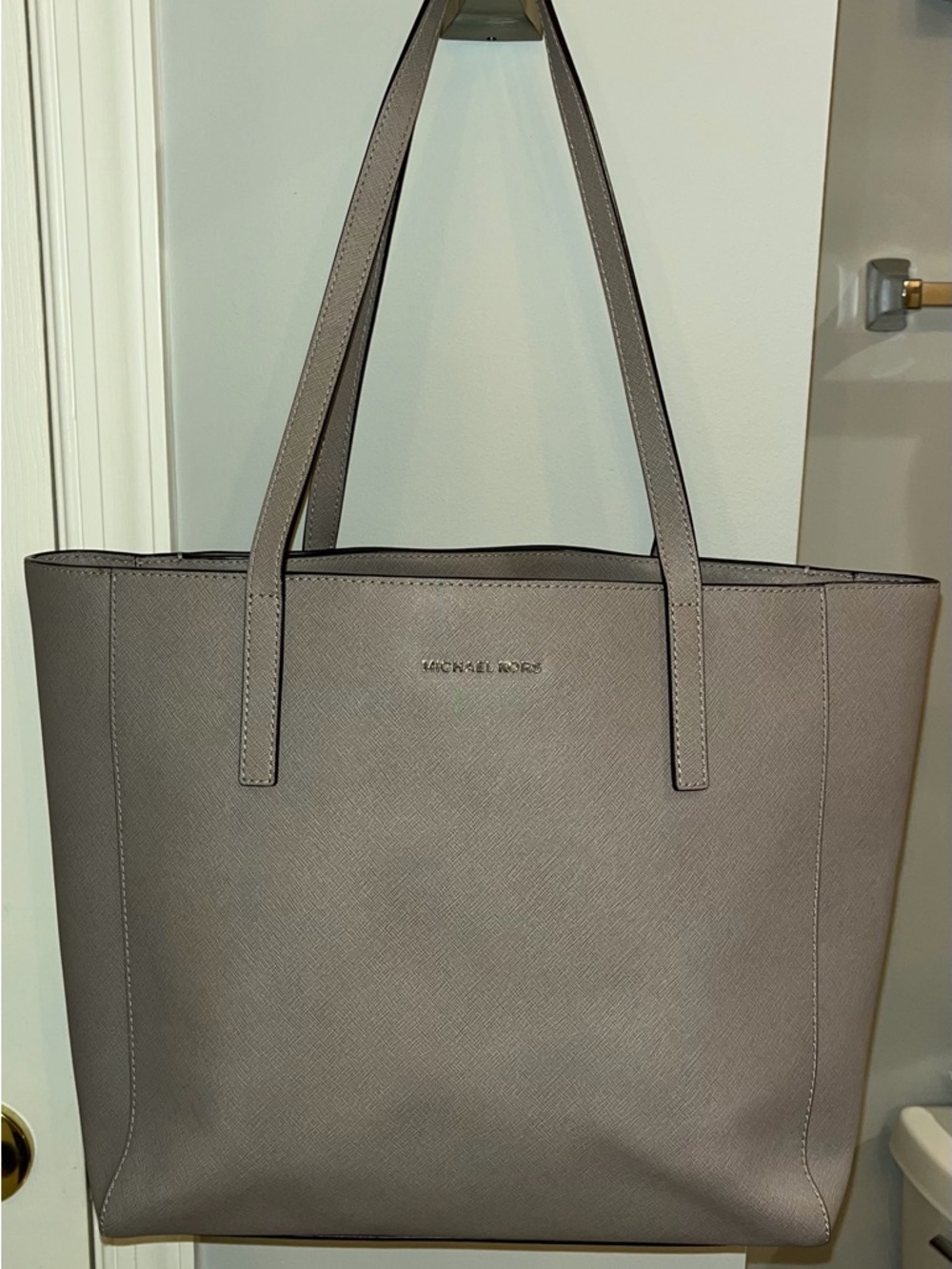 Michael Kors Taupe Gray Saffiano Tote